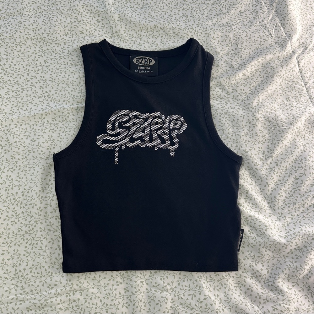 Bershka Bizarrap Rhinestone Tank Top | Size Small | New Without Tags